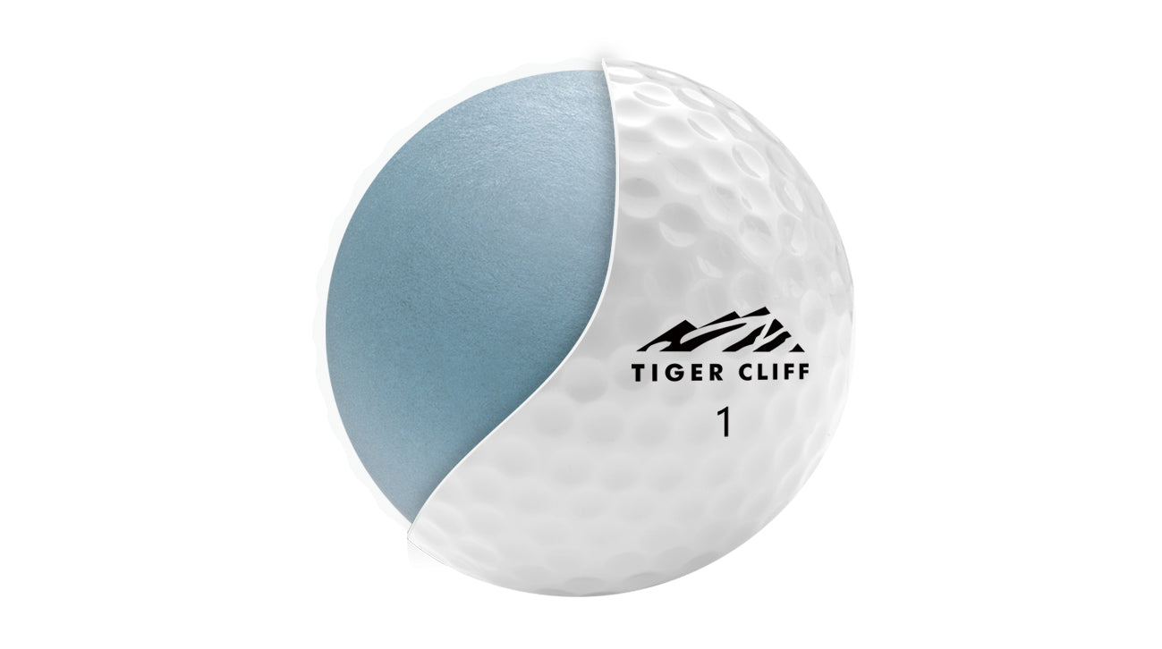 Golf ball with 'Tiger Cliff' branding on a white background