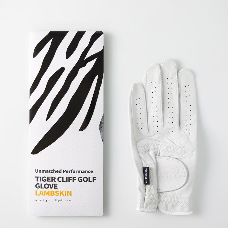 Tiger Cliff Gloves - Lambskin with box. White glove with ventilation holes.