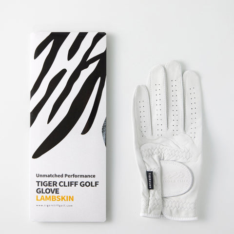 Tiger Cliff Gloves - Lambskin with box. White glove with ventilation holes.