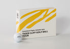 Tiger Cliff Golf Ball Tour packaging with a golf ball on a light gray background