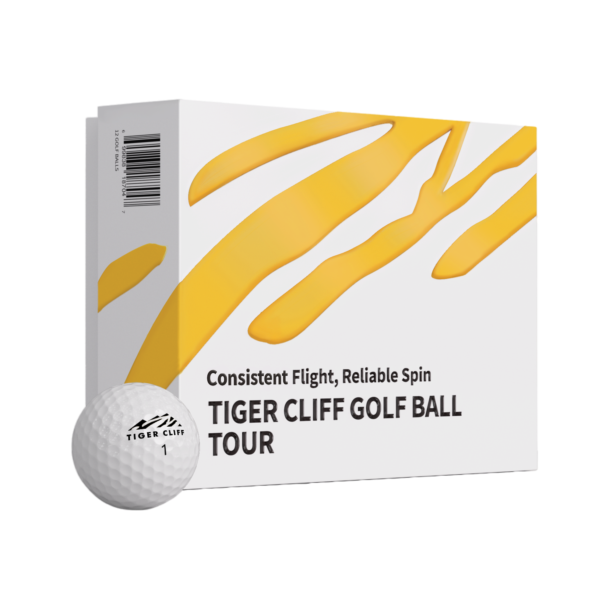 Tiger Cliff Tour golf ball and box.